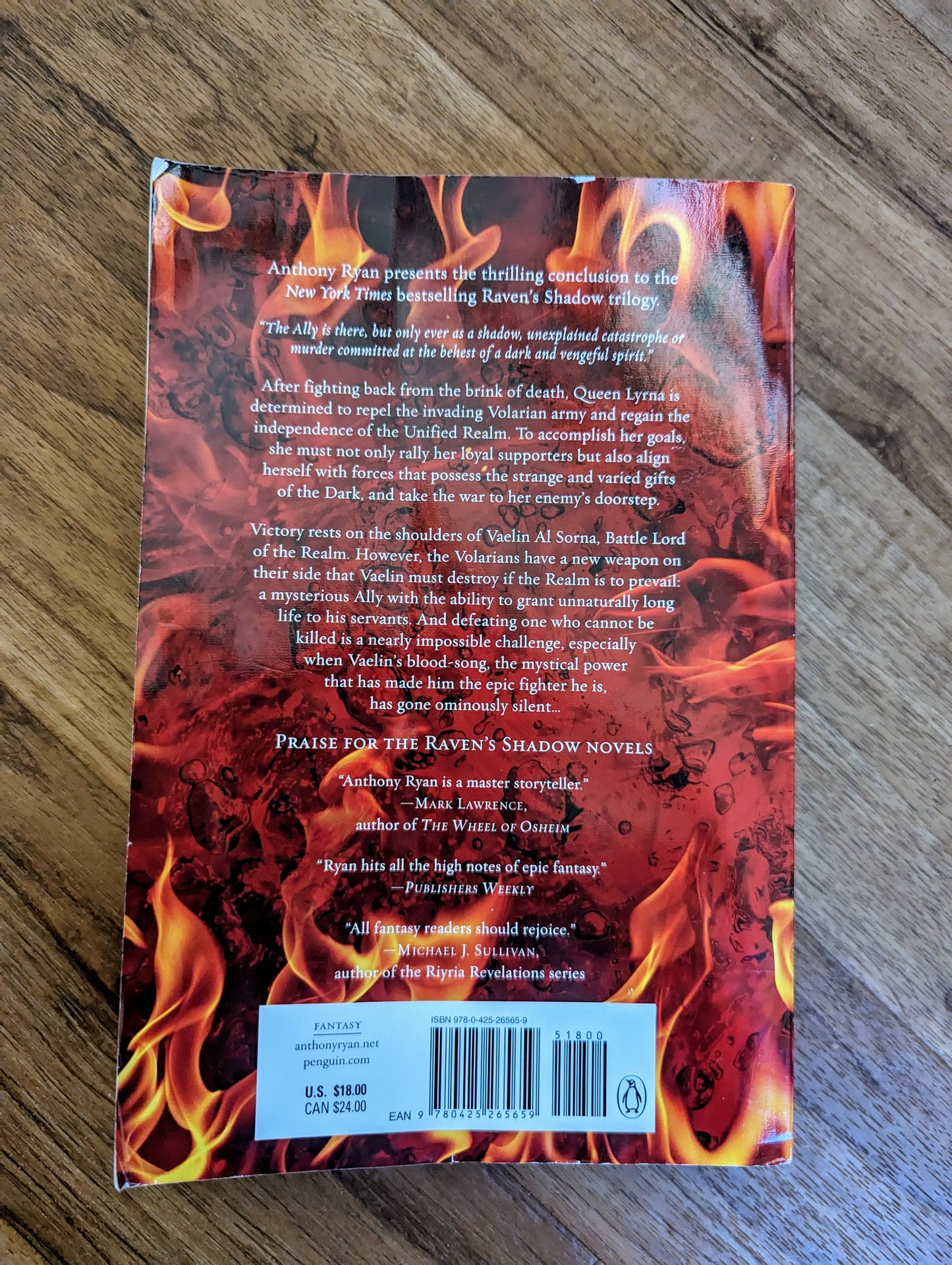 Queen of Fire (A Raven's Shadow Novel Book #3) by Anthony Ryan